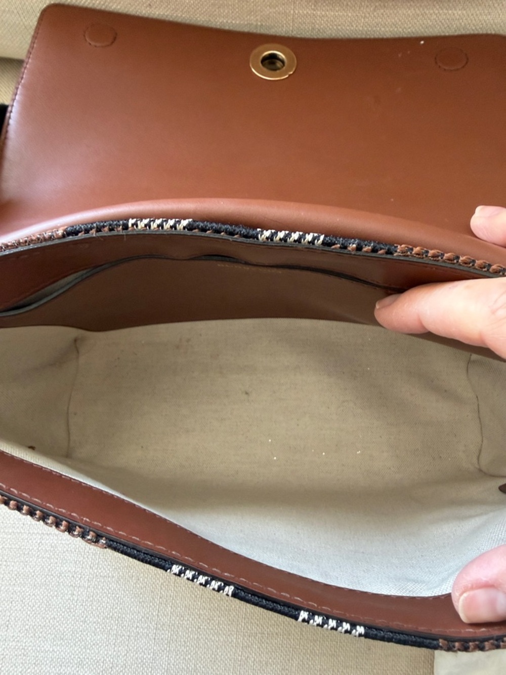 Burberry Checked Brown Crossbody Shoulder Bag with Black Strap - Picture 9 of 10
